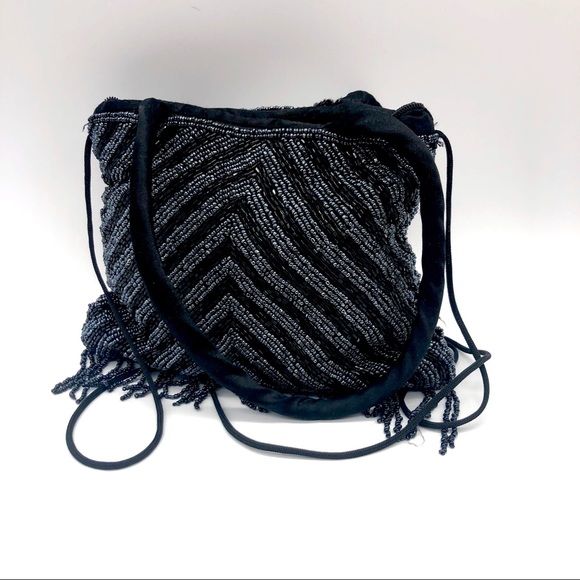 Black Beaded Evening Bag - Picture 6 of 6
